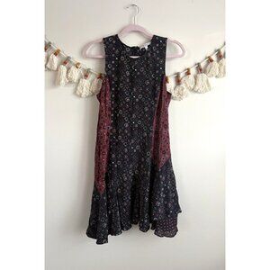 Derek Lam 10 Crosby Medallion Paisley Silk Ruffle Mini Dress Boho Feminine 10